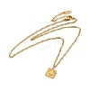 Clear Cubic Zirconia Square with Arch Pendant Necklace with Singapore Chains NJEW-P273-01G-2