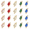 10Pcs 5 Colors Transparent Glass Links/Connectors GLAA-YW0004-42-1