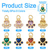8Pcs 8 Colors Brass Pave Cubic Zirconia Paw Print Charms KK-TA0003-21-3