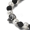 Halloween Dyed & Electroplate Natural Lava Rock Bracelets BJEW-JB12332-01-3