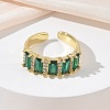 Brass Micro Pave Cubic Zirconia Cuff Open Rings for Women RJEW-L343-16G-03-2