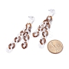 Acrylic Curb Chain Tassel Dangle Stud Earrings for Women EJEW-JE04767-06-3