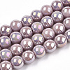 Electroplate Opaque Glass Beads Strands GLAA-T032-P6mm-AB07-1