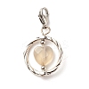 Alloy Linking Rings & Heart Natural Grey Agate Pendant Decorations HJEW-JM00604-01-2