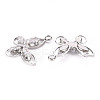 Brass Micro Pave Clear Cubic Zirconia Pendants KK-Q253-005P-B-2