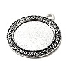 Tibetan Style Alloy Pendant Cabochon Settings TIBEP-N003-52AS-3