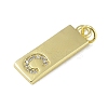 Brass Micro Pave Clear Cubic Zirconia Pendants KK-P266-06G-C-2