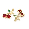 Brass Micro Pave Cubic Zirconia Pendants KK-C093-27A-G-2