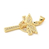 Brass Micro Pave Cubic Zirconia Pendants KK-U053-17G-02-2