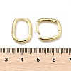 Oval Brass Micro Pave Clear Cubic Zirconia Hoop Earrings LS-EJEW-D311-141G-5