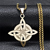 201 Stainless Steel Trinity Knot Pendant Necklaces for Men Women LS-NJEW-K283-36G-1