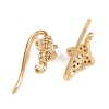Brass Micro Pave Clear Cubic Zirconia Flower Earring Hooks KK-A274-08G-2