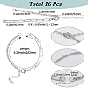 16Pcs Brass Curb & Paperclip Chains Bracelet Making MAK-SC0001-39-2