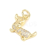 Brass Micro Pave Clear Cubic Zirconia Pendants KK-F938-25F-G-2