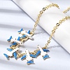 Brass Enamel Pendant Necklaces NJEW-B157-07G-01-3