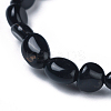 Natural Blue Tiger Eye(Dyed & Heated) Bead Stretch Bracelets BJEW-K213-25-3