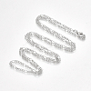 Brass Coated Iron Figaro Chain Necklace Making MAK-T006-03P-1