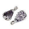 Natural Amethyst Pendants G-P393-P06-2