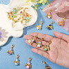 20Pcs 10 Colors Glass Bead with Alloy Pendant Decorations HJEW-TAC0110-5