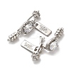 Brass Micro Pave Clear Cubic Zirconia Fold Over Clasps KK-B110-04P-2