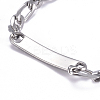 Tarnish Resistant 304 Stainless Steel Figaro Chain ID Bracelets BJEW-G631-01P-3