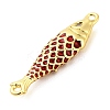 Brass Enamel Fish Connector Charms KK-H527-11G-06-2