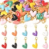 50Pcs 10 Styles Heart Alloy Enamel Pendant Decorations HJEW-YW00114-1