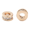Brass Micro Pave Clear Cubic Zirconia Beads KK-U028-24G-2