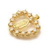 Religion Themed Rack Plating Brass Micro Pave Cubic Zirconia Pendants KK-L226-007G-01-2