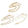 304 Stainless Steel Cross Pendant 3 Layer Necklaces for Women NJEW-F343-02G-3