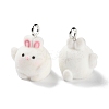 Animal Shape Flocky Resin Pendants RESI-Q229-01F-2