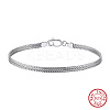 925 Sterling Silver Wheat Chain Bracelets for Women BJEW-A037-09P-2