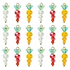 30Pcs 3 Styles Glass Pendants PALLOY-CJ00094-1