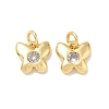Brass Micro Pave Cubic Zirconia Charms KK-E797-01B-G-1