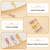 3Pcs 3 Colors Rhodium Plated Sterling Silver Ice Pick Pinch Bails STER-OC0001-02-4