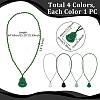 4Pcs 4 Colors Resin Imitation Gemstone Maitreya Buddha Pendant Necklaces Set NJEW-FI0001-07-3