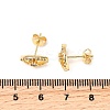 Eye Brass Micro Pave Clear Cubic Zirconia Stud Earrings EJEW-A135-01G-5