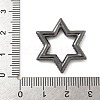 Rack Plating Brass Micro Pave Cubic Zirconia Star Linking Rings KK-A234-004B-07-3