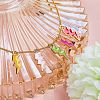 60Pcs 10 Colors Light Gold Plated Alloy Enamel Pendants sgENAM-SZ0001-33LG-3