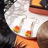 Candy Corn Handmade Lampwork Dangle Earrings EJEW-JE05869-2