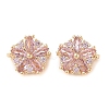 Brass Pave Cubic Zirconia Spacer Bars KK-B090-03A-02G-1