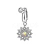 Brass Pave Clear Cubic Zirconia Clip on Belly Rings FS-WG683DA-09-1