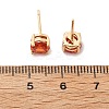 Flat Round Brass Pave Cubic Zirconia Stud Earrings for Women EJEW-G428-29A-01-5