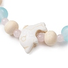 3 Pcs Synthetic Turquoise & Wood & Glass Beaded Stretch Bracelets for Boys Girls BJEW-JB11129-5