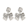 304 Stainless Steel Bowknot Stud Earrings for Women EJEW-U020-02P-1