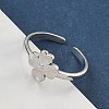 304 Stainless Steel Open Cuff Rings for Women RJEW-A079-12A-P-1