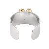 304 Stainless Steel Heart Open Cuff Rings LS-RJEW-C095-04P-3