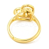 Heart with Letter Rack Plating Brass Micro Pave Cubic Zirconia Adjustable Rings for Women RJEW-I105-06G-R-3