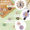 12Pcs 6 Colors Flower Alloy Enamel Stethoscope Pendant Decorations HJEW-OC00052-4