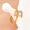 304 Stainless Steel Micro Pave Cubic Zirconia Cuff Open Rings RJEW-D336-01G-09-4